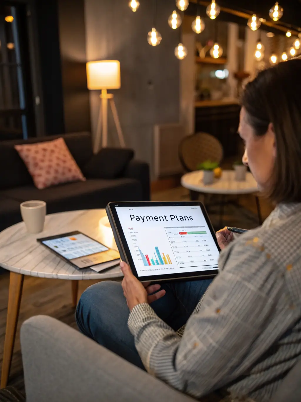 An image showing a customer reviewing and comparing moving quotes on a tablet, with a focus on clarity and ease of understanding.