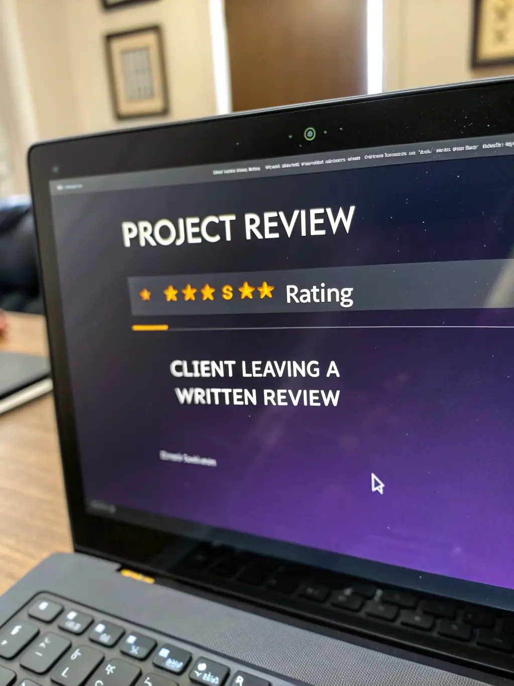 A close-up shot of a computer screen displaying numerous positive online reviews for a moving company, highlighting star ratings and customer testimonials. The context is to showcase the initial step of online review analysis in the vetting process.